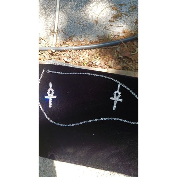 14k White Gold Ankh Pendant - Picture 5 of 5